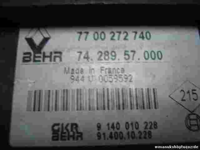 Resistencia calefaccion  Renault Clio 7700272740 GKR 9140010228 BEHR 7428957000