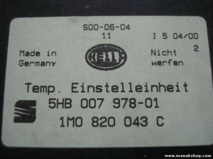 A/C System Seat Leon Toledo HELLA 5HB00797801 1M0820043C 1MO820043C S00-06-04