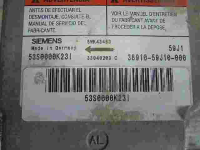 Sensor de impacto de airbag Suzuki 3891059J10000  5WK4345 53S000K23I 33040203C