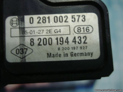 Boost sensor de presión Renault Scenic II Kangoo Opel Movano Master 8200194432 8