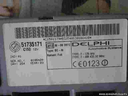 Ordenador de control del cuerpo Fiat Doblo Punto DELPHI  51735171 0051735171