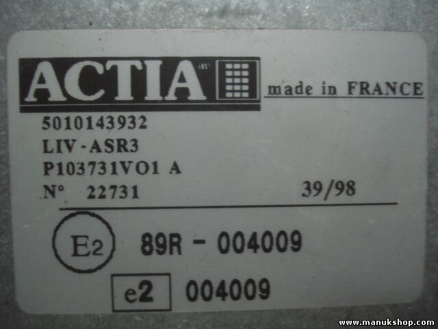 Centralita Velocidad de la unidad de control Renault 5010143932 LIV-ASR3