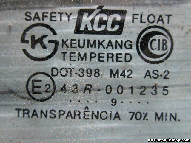 Vetro porta anteriore destra Hyundai Galloper 43R001235 DOT398 M42 AS2