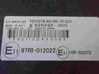 Control de la unidad de alarma inmovilizador módulo Toyota Corolla 897800F020