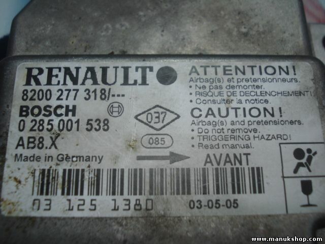 Airbag Centra Renault Clio 8200277318 8200 277 318 BOSCH 0285001538