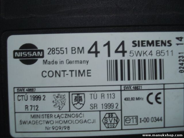 Controlador cierre centralizado Nissan Almera 28551 BM 414 28551BM414 SIEMENS