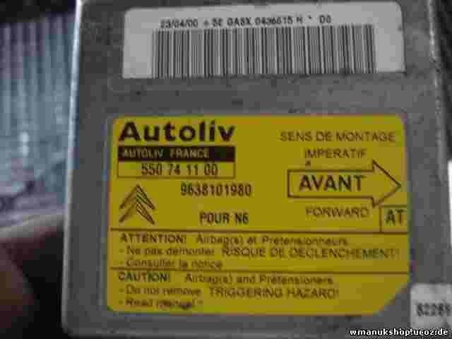 Sensor de impacto de airbag Citroen Xsara (AT) 9638101980 550741100