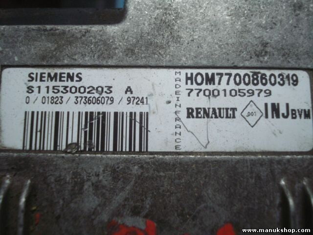 Centralita del motor Renault Clio BVM HOM7700860319 HOM 7700860319 S115300203A