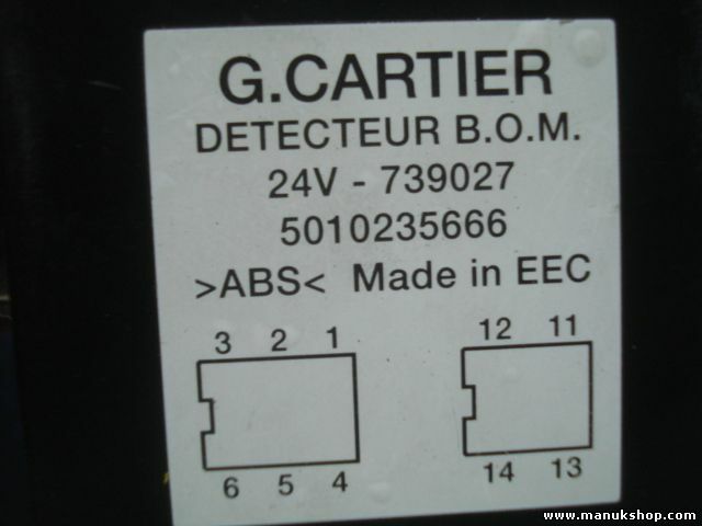 ABS Centralita  Renault Trucks G.CARTIER DETECTEUR B.O.M 24V-739027 5010235666