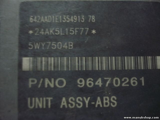 ABS Centralita Chevrolet Kalos 5WY7504B 96470261 96 470 261