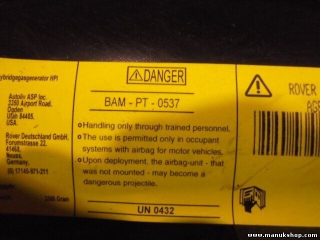 Airbag del pasajero Land Rover EHM000290PUY 5EB00LAZ 38657 CPX H24 4T ACA