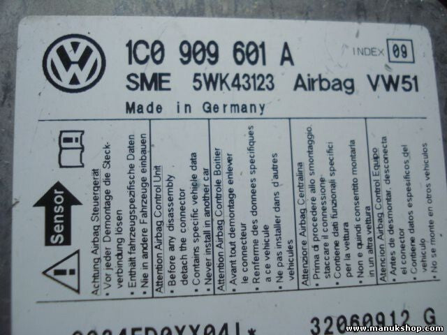Sensor de impacto de airbag Skoda Fabia INDEX 1C0909601A 1CO909601A 5WK43123