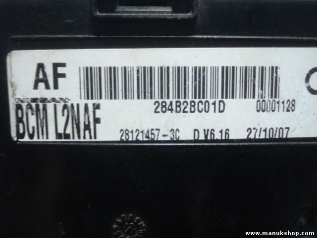 BCM Caja de fusibles Nissan Micra 284B2BC01D BCML2NAF 21663907 L2NAF 2166390-7