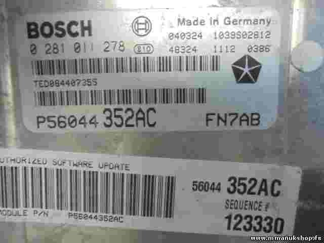 Centralita Jeep Cherokee KJ 2004 2.5 P56044352AC 56044352AC FN7AB 0281011278