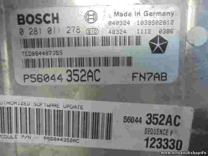 Centralita Jeep Cherokee KJ 2004 2.5 P56044352AC 56044352AC FN7AB 0281011278