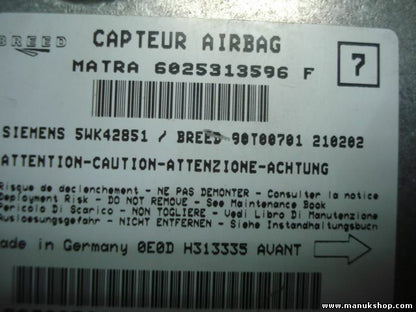 Airbag Centralita   Renault Espace 6025313596 F 6025313596F SIEMENS 5WK42851