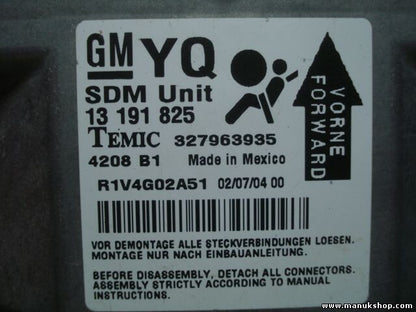 Sensor de impacto de airbag Opel Astra H GM YQ 13191825 13 191 825 327963935