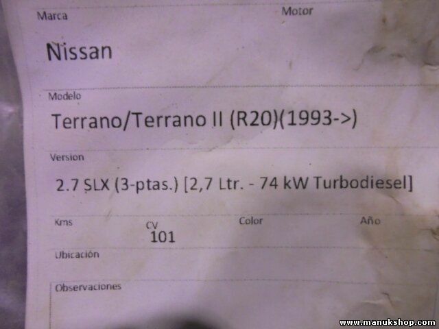 Serratura porta anteriore sinistra Nissan Terrano Ford Maverick T2 R20 SLX