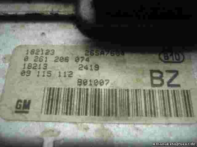 Centralita Opel Corsa C B01007 09115112 0112 0261206074 0261 206 074