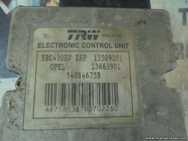 Unidad hidráulica del ABS Opel Vectra C GM 09191497 ESP TRW 13663901 13509201