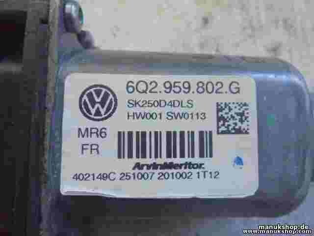 Motore alzacristalli anteriore sinistro Polo Skoda Fabia 6Q2959802G 6Q2.959.8...