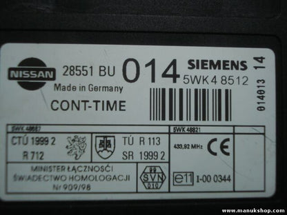 Controlador cierre centralizado Nissan Almera Tino 28551BU014 5WK48512