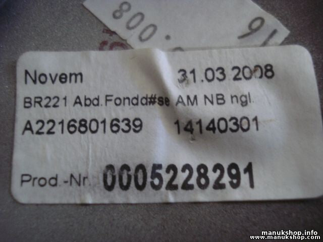 Cubierta de la boquilla de aire Mercedes-Benz W221 A2216830091 A2216801639