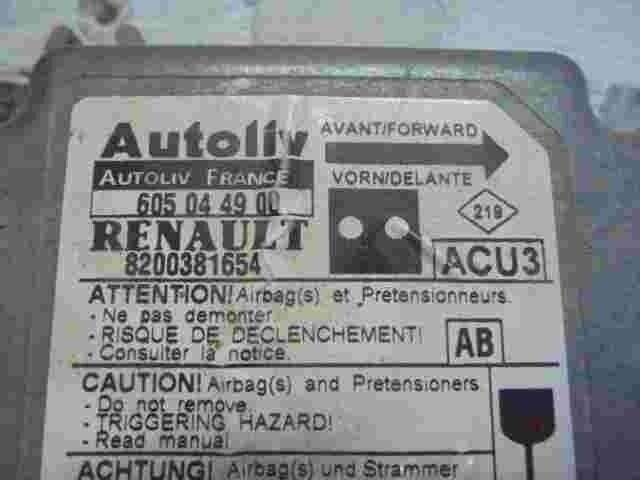 Sensor de impacto de airbag Renault Kangoo (AB) 8200381654 605044900