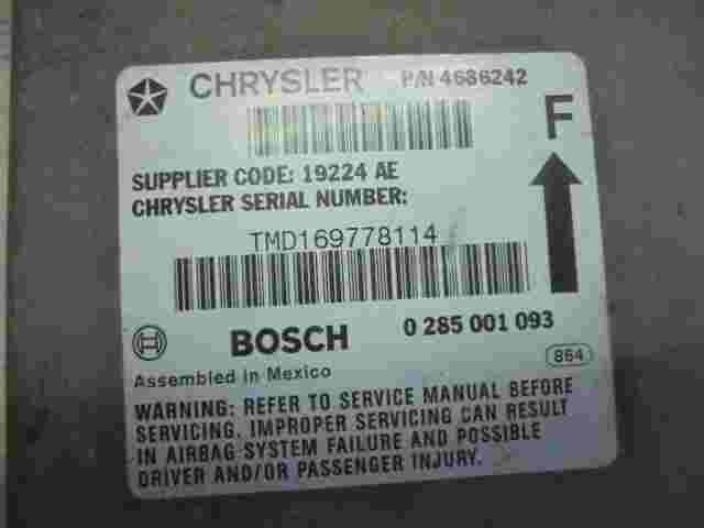 Airbag Centralita Chrysler Grand Voyager Caravan 4686242 4686242F 0285001093