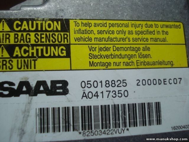 Sensor de impacto de airbag SAAB 9-5 05018825 A0417350 2000DEC07 82503422VUY
