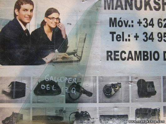 Cristal puerta delantera izquierda Hyundai  Galloper 43R001235 DOT398M42AS2 E2