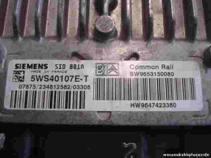 Centralina Peugeot 406 2.0L SW9653150080 9653150080 HW9647423380 5WS40107E-T