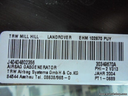 Airbag del pasajero Land rover 102670 PUY EHM102670PUY 30349672A