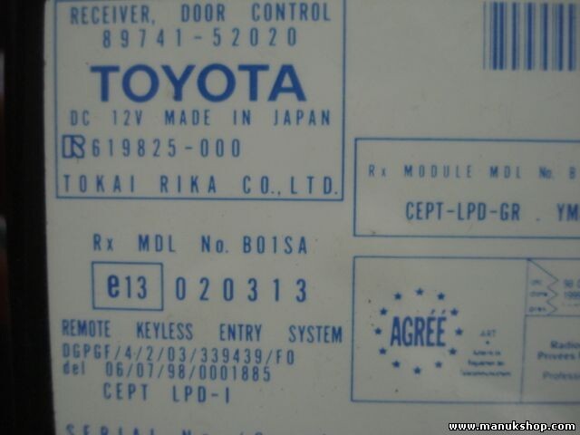 Receptor control de la puerta Toyota 8974152020 619825000 RX MDL No.B01SA