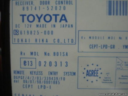 Receptor control de la puerta Toyota 8974152020 619825000 RX MDL No.B01SA