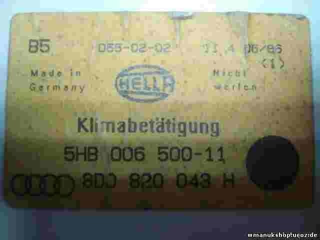 Controllo riscaldamento Audi A4 B5 8D0820043H 8DO820043H Hella 5HB00650011