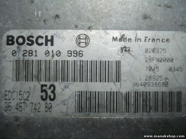 Centralita del motor Citroen Xsara 96 467 742 80 9646774280 9640938680 EDC15C2