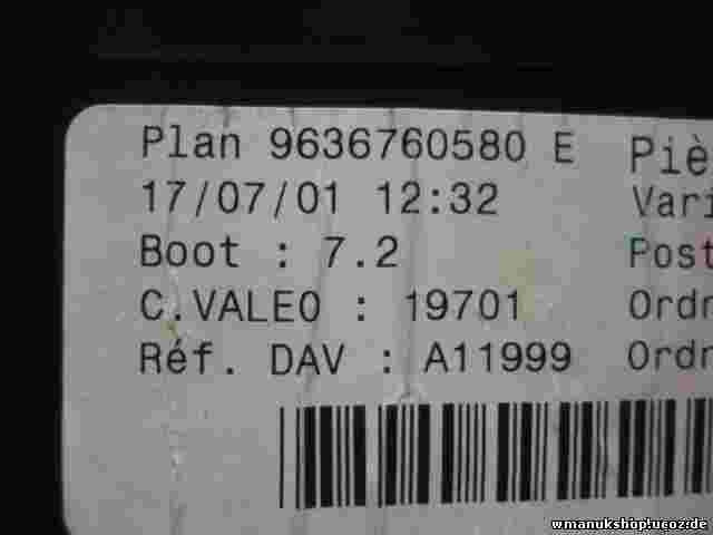 Caja de fusibles Peugeot 307 9644098280 9636760580E 9636760580 E VALEO 19701