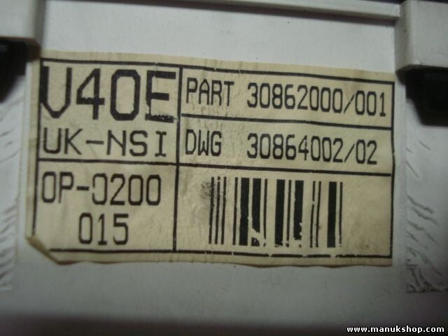 Cuadro de instrumentos Volvo V40 S40 30862000 001 30864002 02 UK-NSI