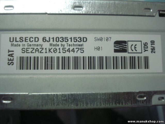 Radio CD WMA MP3  Seat Iibiza 6J1035153D SEAZAZ1K0154475 ULSECD