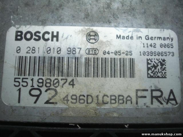 Centralita Fiat Stilo 1.9 JTD 496D1CBBA BOSCH 0281010987 55198074 0055198074