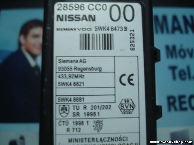 Control de la unidad de alarma inmovilizador módulo Nissan 28596CC000 5WK46473B
