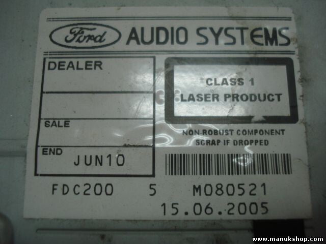 Radio CD Ford Focus C Max II SINGLE CD 6000 CD 4M5T18C815AE 4M5T-18C815-AE