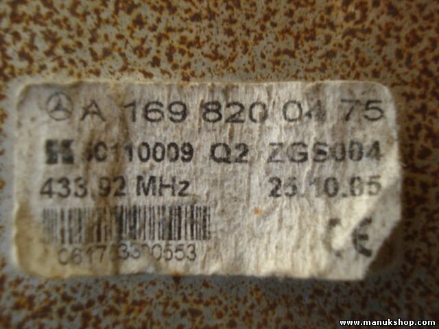 Relé Mercedes  W169 A-Klasse W245 B A1698200475 K5010009 Q2 ZGS004 433.92 MHZ