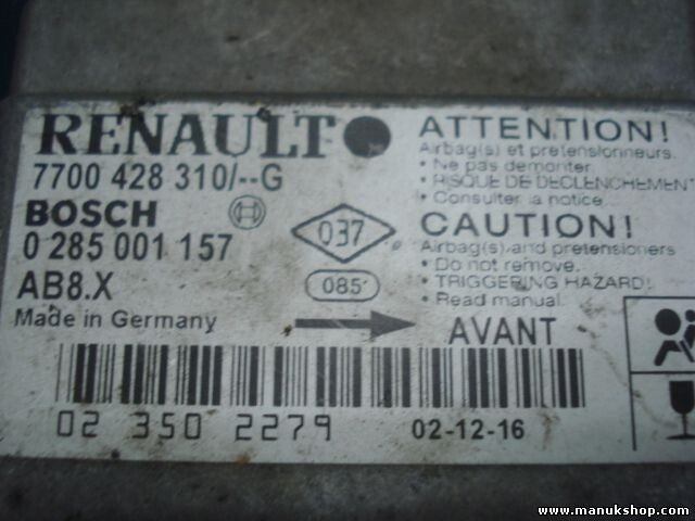 Sensor de impacto de airbag Renault Cilo 7700428310G 7700 428 310 G 0285001157