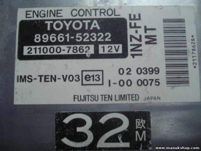 Centralita del motor Toyota Yaris Verso 8966152322 89661-52322 2110007862