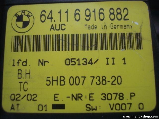 A/C System BMW AUC 64116916882 64 11 6916882 5HB 007 738 20 5HB00773820