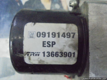 Unidad hidráulica del ABS Opel Vectra C GM 54084636G 09191497 ESP TRW 13663901