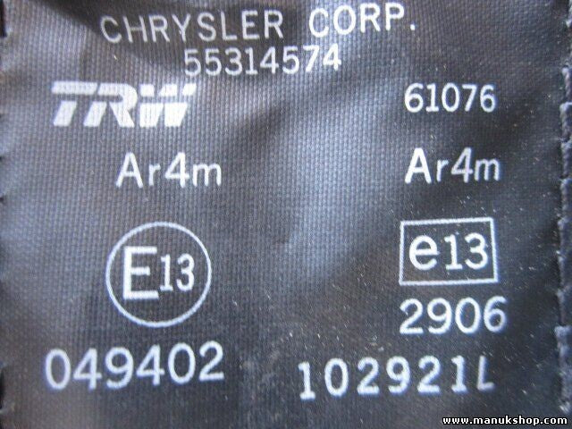 Cinturón de seguridad trasero derecho Jeep Cherokee Xj TRW 55314574 61076 E13