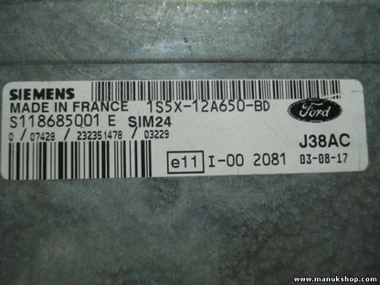 Centralita del motor Ford KA 2004 SIEMENS S118685001E S118685001 E 1S5X12A650BD